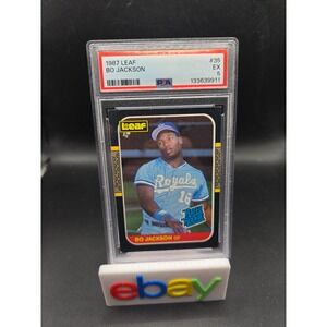 1987 Leaf Bo Jackson Rated Rookie #35 PSA 5 EX Kansas City Royals Baseball Card